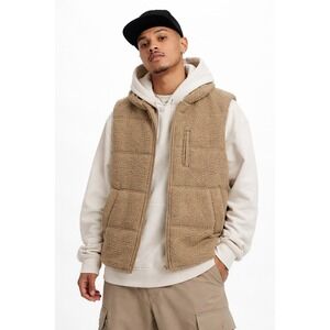 Forever 21 Puffer Vest Men Large Brown NWT